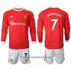 Conjunto (Camiseta+Pantalón Corto) Manga Larga Manchester United Cristiano Ronaldo 7 Primera Equipación 2021/22 - Niño